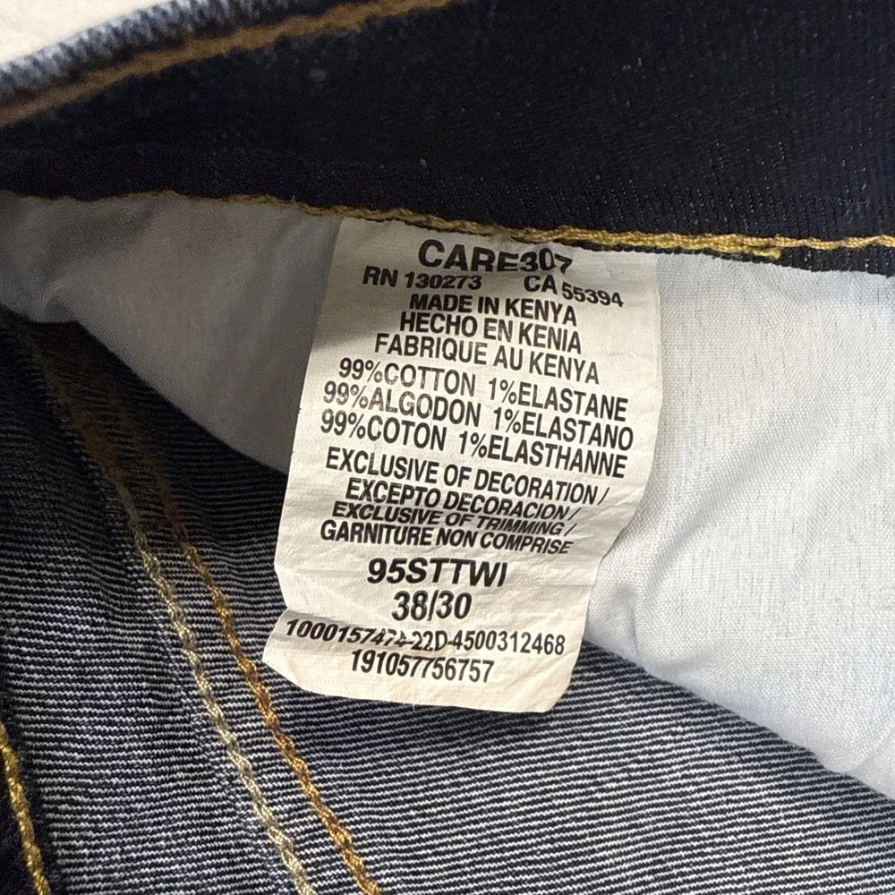 Wrangler Jeans Mens 38x30 Straight Fit Blue Cowboy Denim Pants 95STTWI Vtg